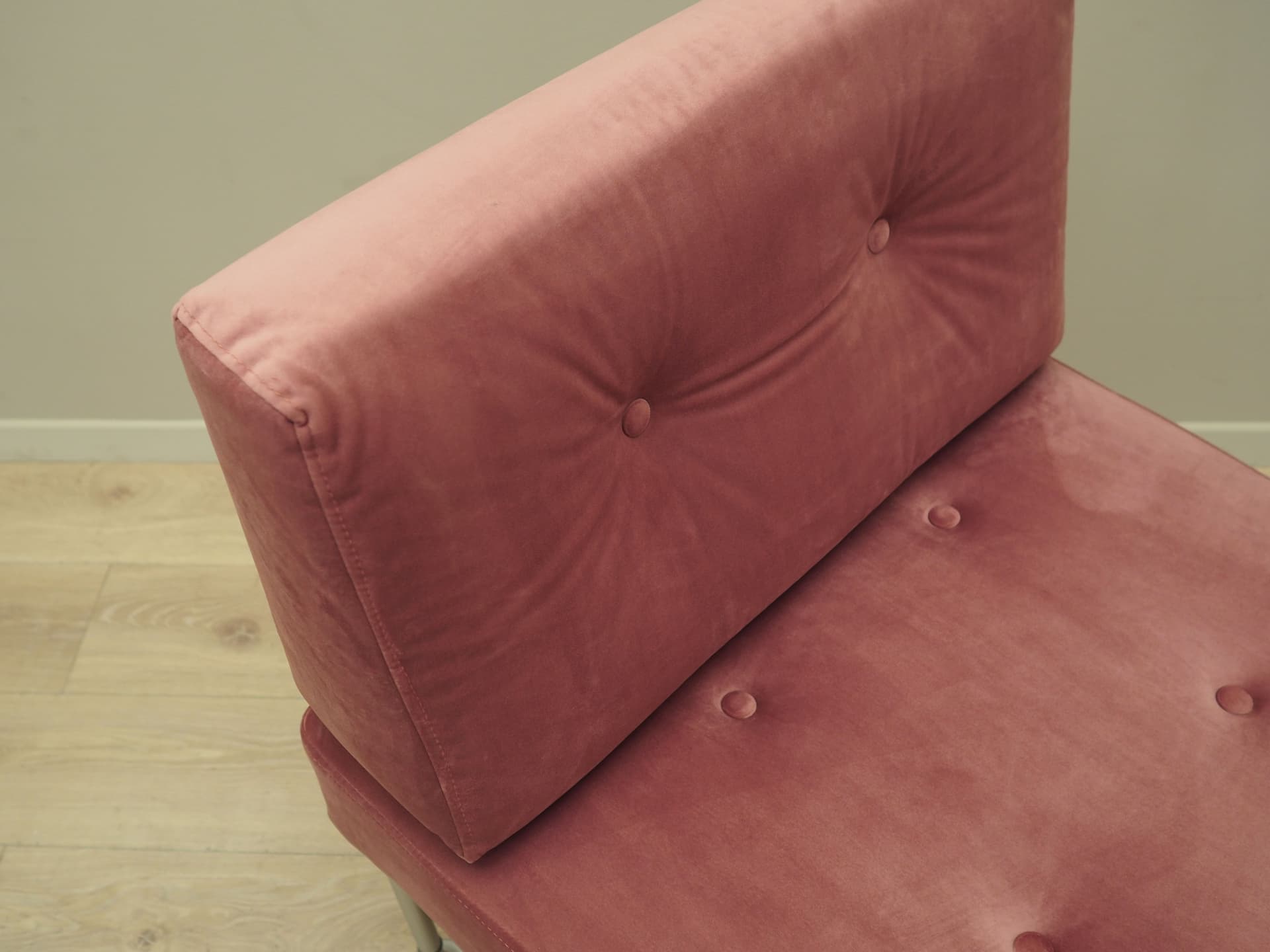 Armchair, pink velvet, chrome steel, by P. Cadovius, France & Søn, Denmark, 1960s. - 51371