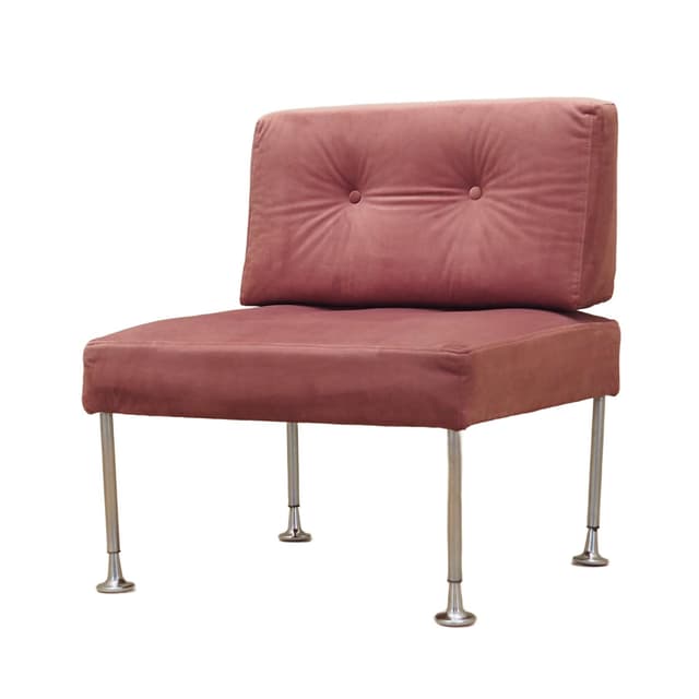 Armchair, pink velvet, chrome steel, by P. Cadovius, France & Søn, Denmark, 1960s. - DIMENSION