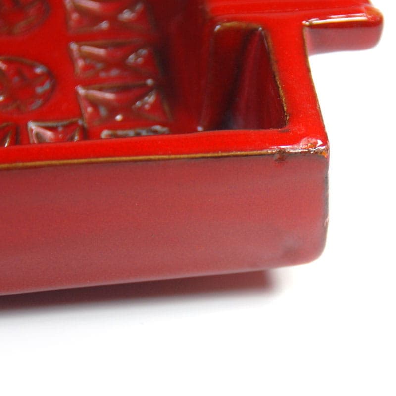 Popielnica Rimini, ceramika czerwona, Bitossi, Włochy, lata 60. - 40396