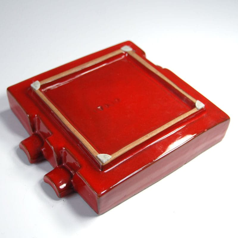 Popielnica Rimini, ceramika czerwona, Bitossi, Włochy, lata 60. - 40398