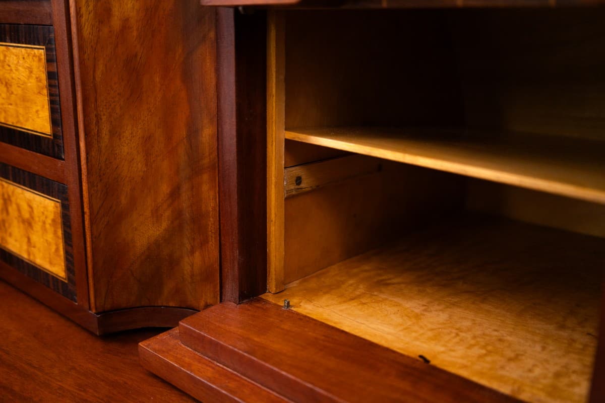 Mahoniowy sekretarzyk z intarsją, Norwegia, lata 80. XIX wieku - 47232