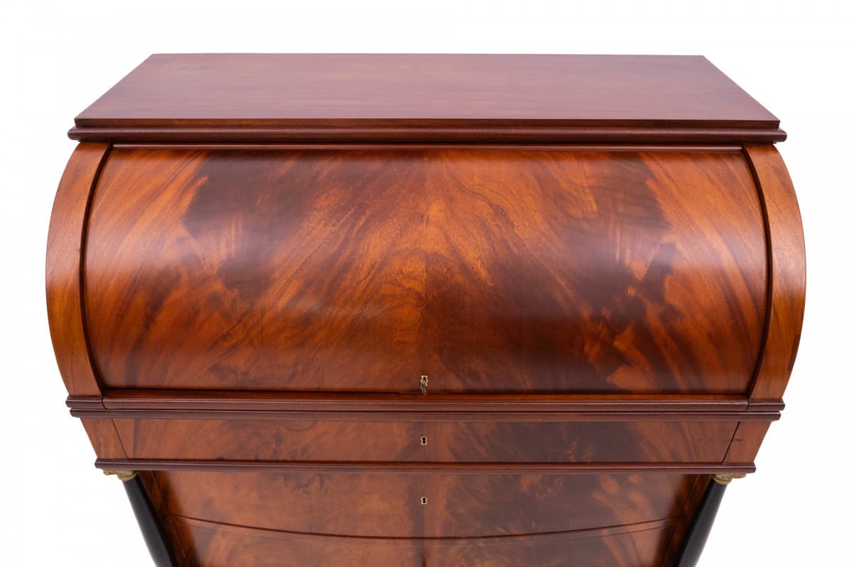 Mahoniowy sekretarzyk z intarsją, Norwegia, lata 80. XIX wieku - 47238