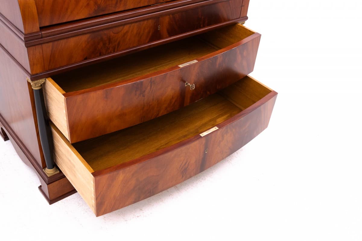 Mahoniowy sekretarzyk z intarsją, Norwegia, lata 80. XIX wieku - 47237