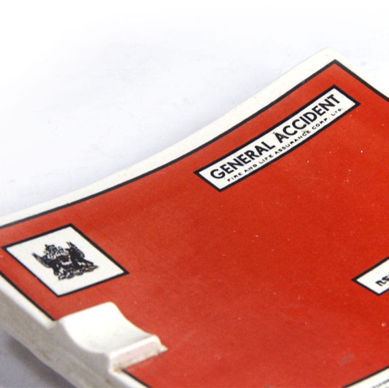 Popielniczka General Accident, ceramika czerwona, Belgia, lata 30. - 40367