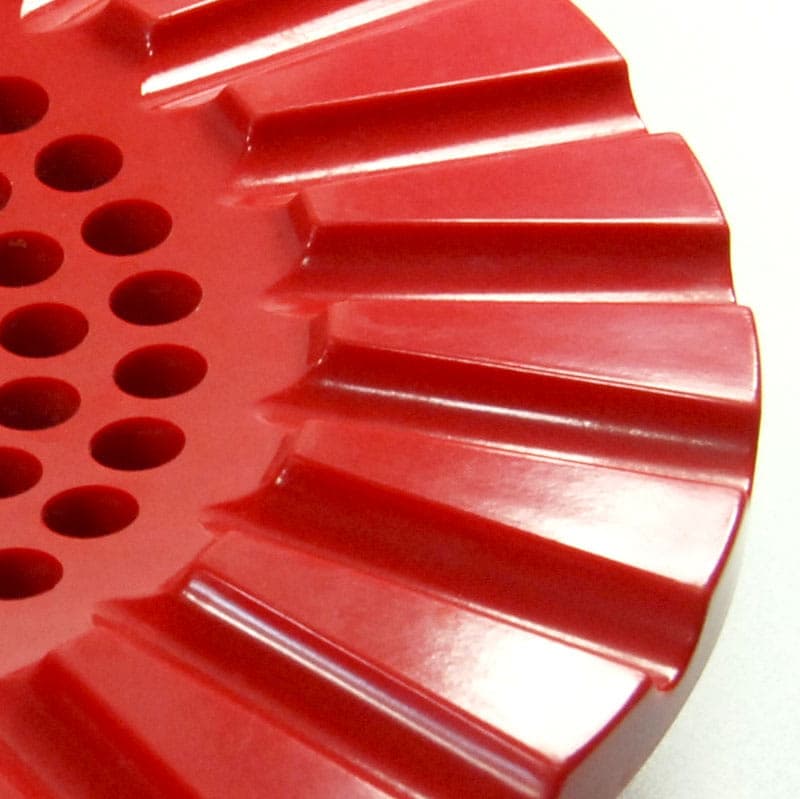 Popielnica, czerwona, plastik, proj. A. Castelli Ferrieri, Kartell, Włochy, lata 70. - 40359