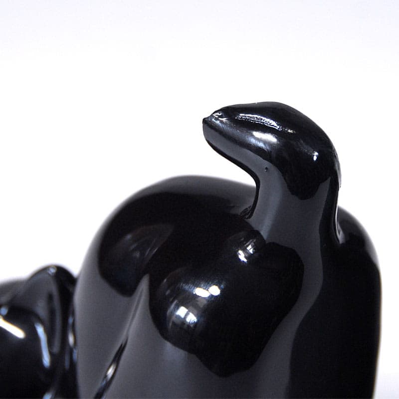 Pair of bookends, black ceramic, Poland, 1960s. - 40336