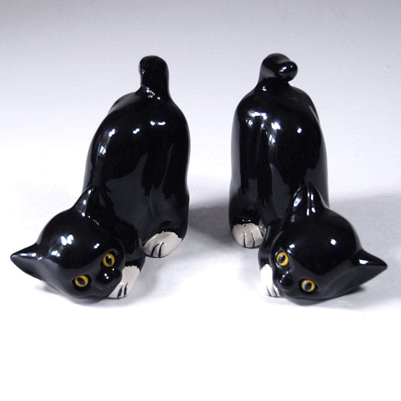 Pair of bookends, black ceramic, Poland, 1960s. - 40332