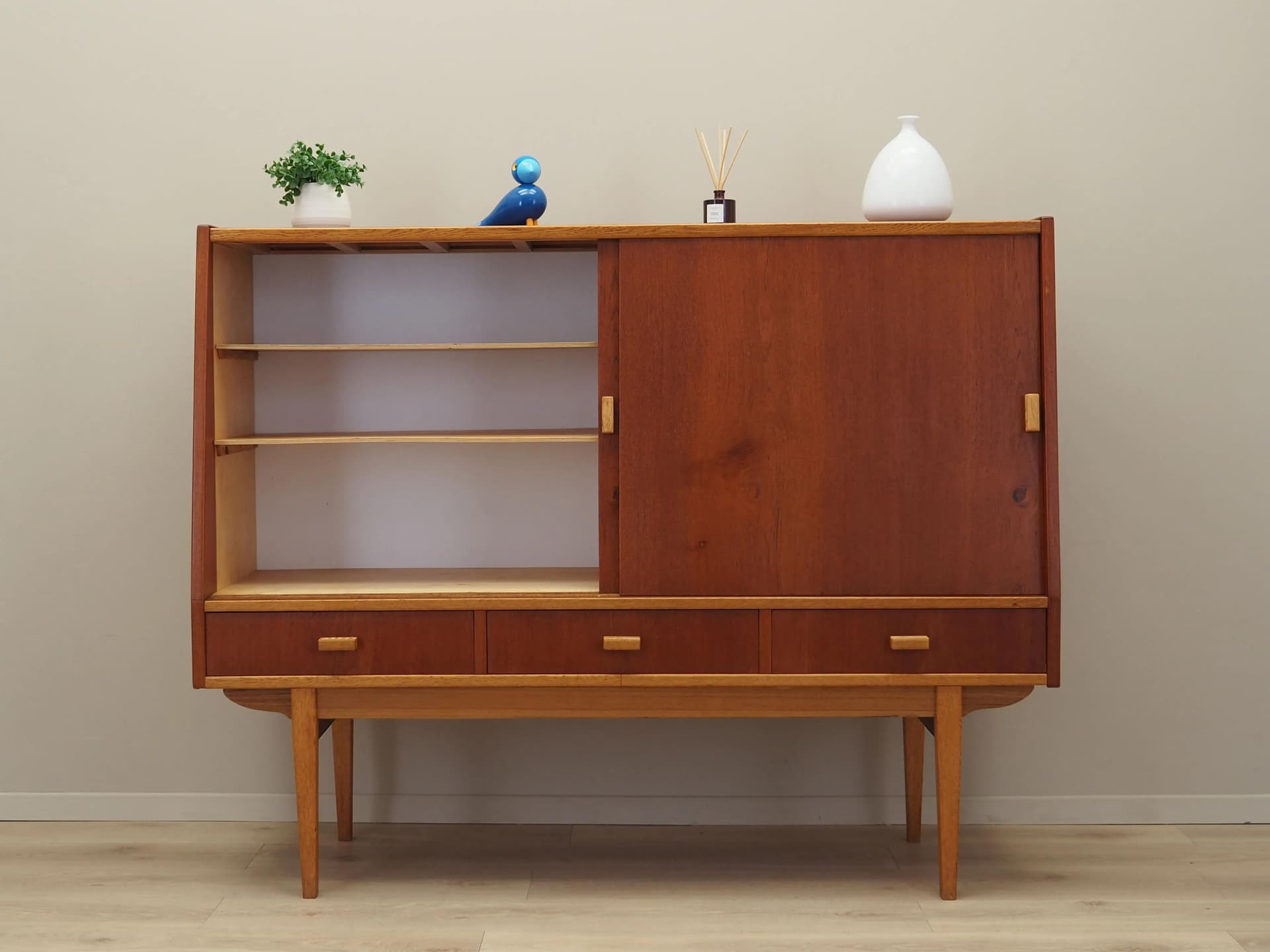Highboard, teak brązowy ciemny, Dania, lata 60. - 40459