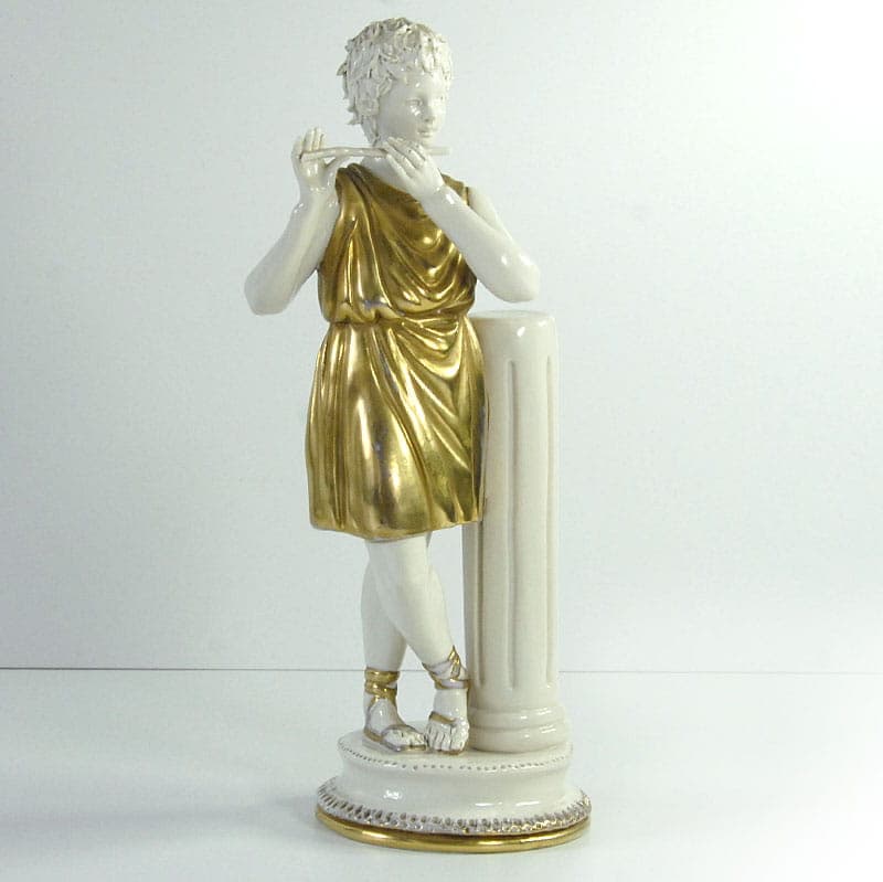 Figurka neoklasyczna, biała złocona porcelana, Capodimonte, Włochy, początek XX w. - 40282