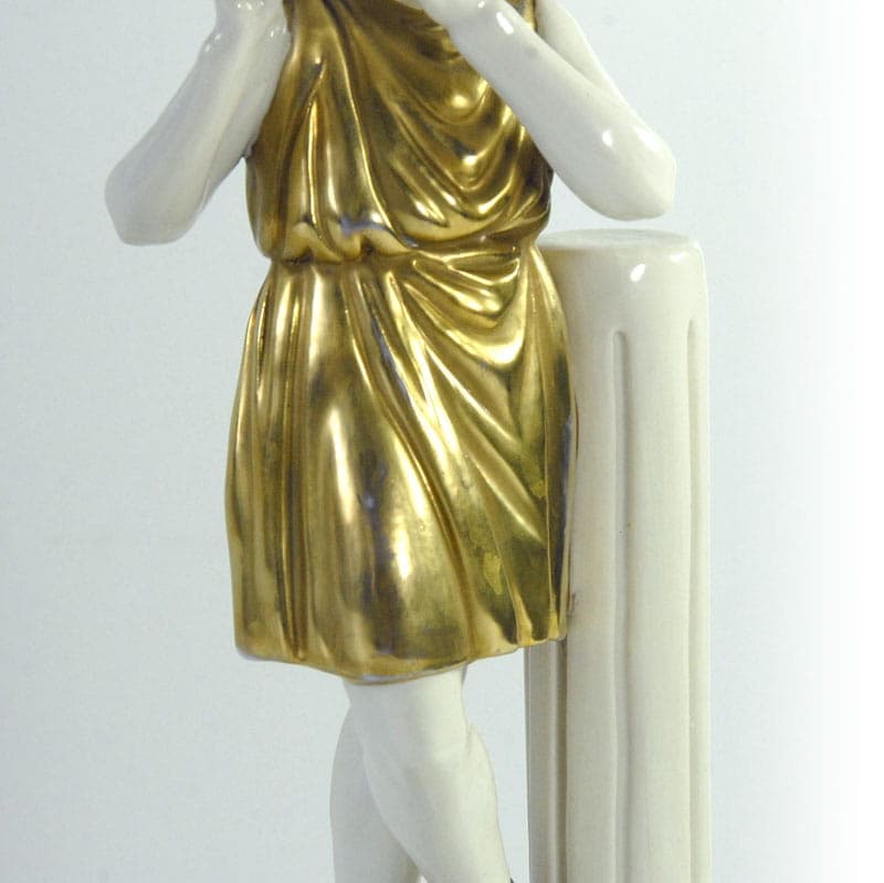 Figurka neoklasyczna, biała złocona porcelana, Capodimonte, Włochy, początek XX w. - 40284