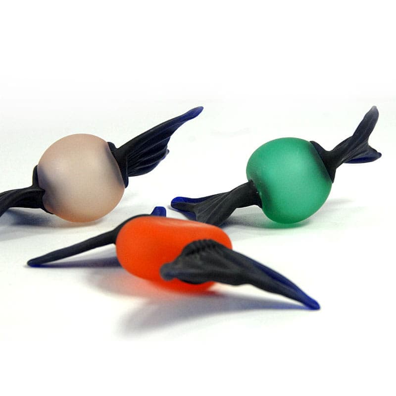 Set of Decorative Candies, Multicolor Satin Glass, Murano, Italy, 1980s. - 40261