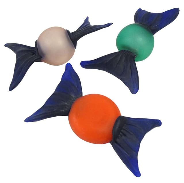 Set of Decorative Candies, Multicolor Satin Glass, Murano, Italy, 1980s. - DIMENSION