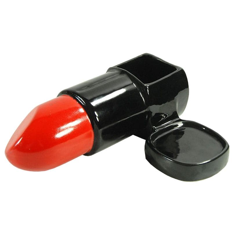 Trinket box, postmodernism, black red, ceramic, Italy, 1980s.