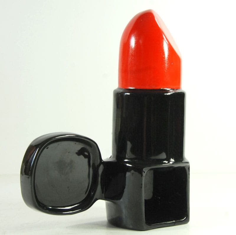 Trinket box, postmodernism, black red, ceramic, Italy, 1980s. - 40248