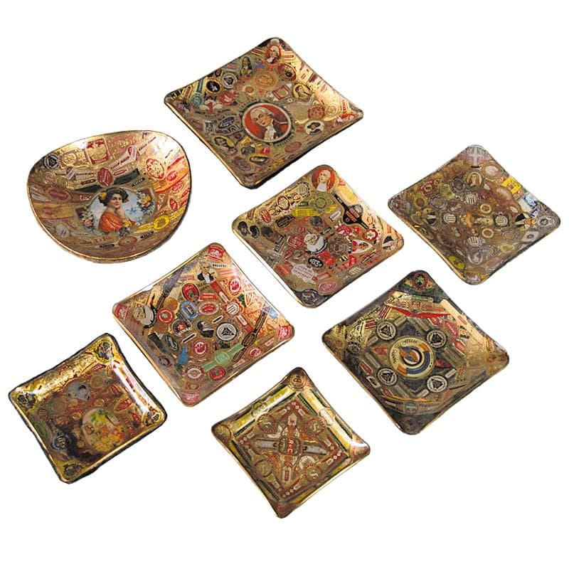 Wielobarwny, szklany zestaw paterek art déco, Europa, lata 20./30.