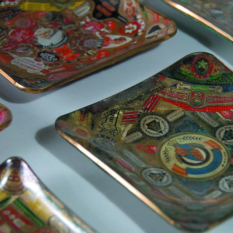 Wielobarwny, szklany zestaw paterek art déco, Europa, lata 20./30. - 40240