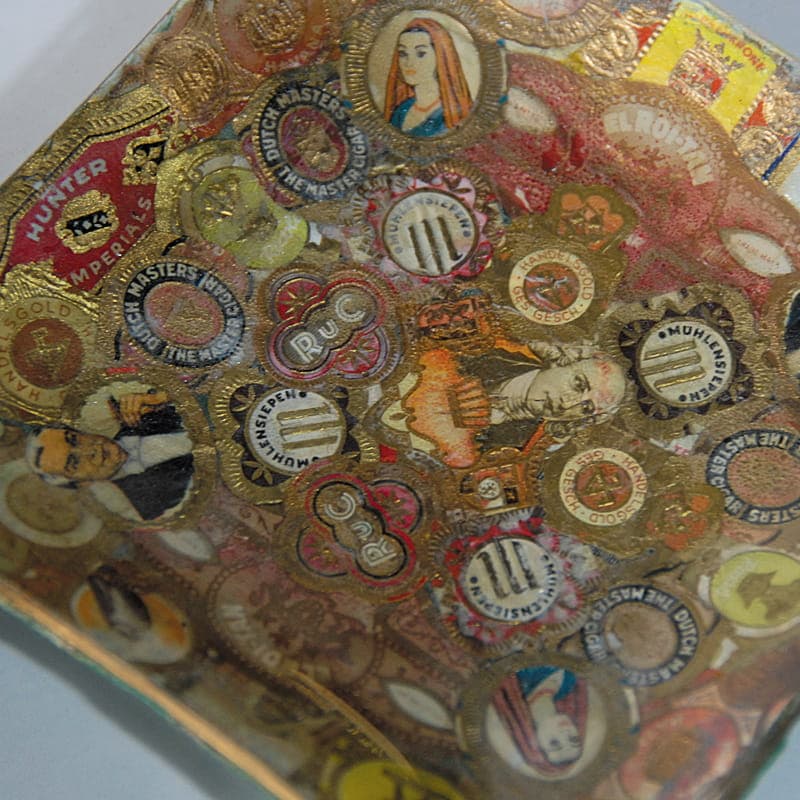 Wielobarwny, szklany zestaw paterek art déco, Europa, lata 20./30. - 40239