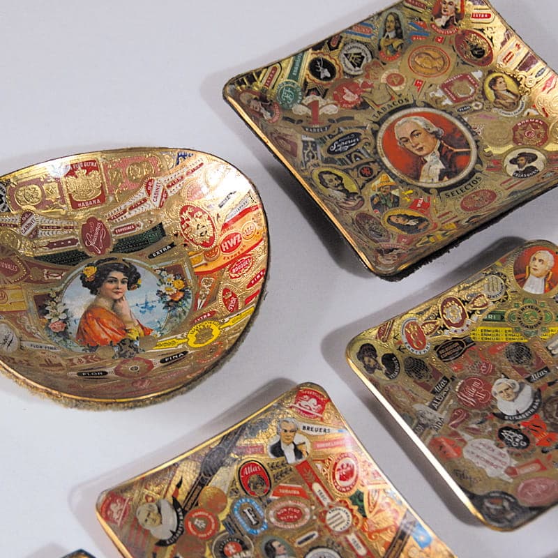 Wielobarwny, szklany zestaw paterek art déco, Europa, lata 20./30. - 40235