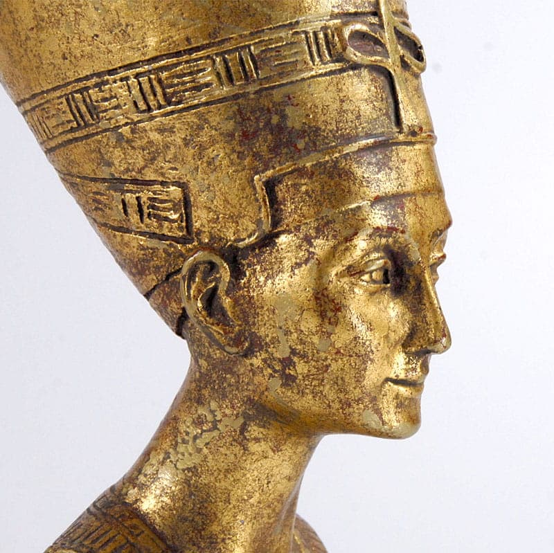 Bust of Nefertiti, golden, plastic, France, 1980s. - 40189