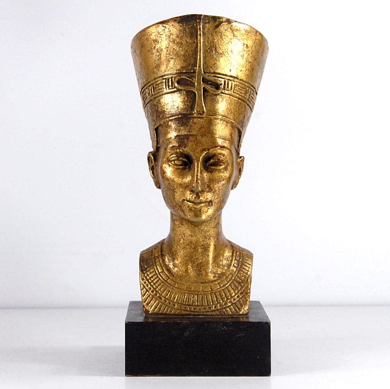Bust of Nefertiti, golden, plastic, France, 1980s. - 40190