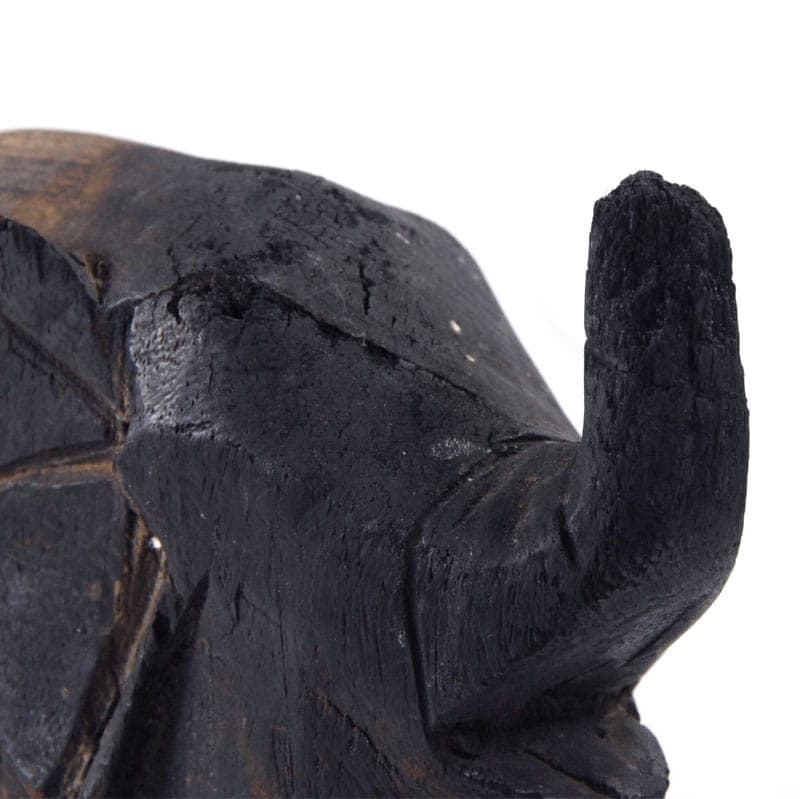 Figurka słoń afrykański, drewno egzotyczne brąz ciemny, sztuka ludowa, Afryka - 40184