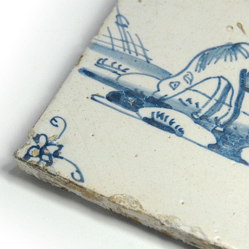 Delft Ceramic Tile, white, ceramics, Netherlands, 18th century - 40159