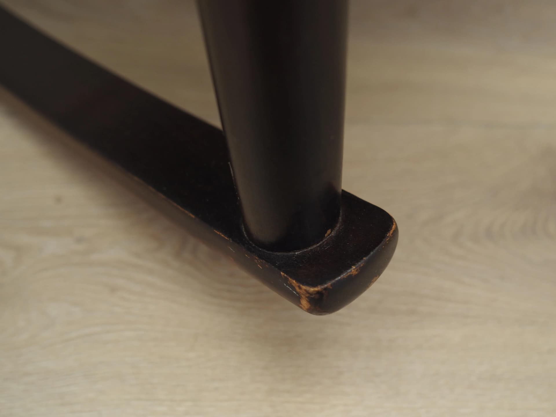 Rocking chair, brown leather, dark brown beech, Denmark, 1980s - 40413