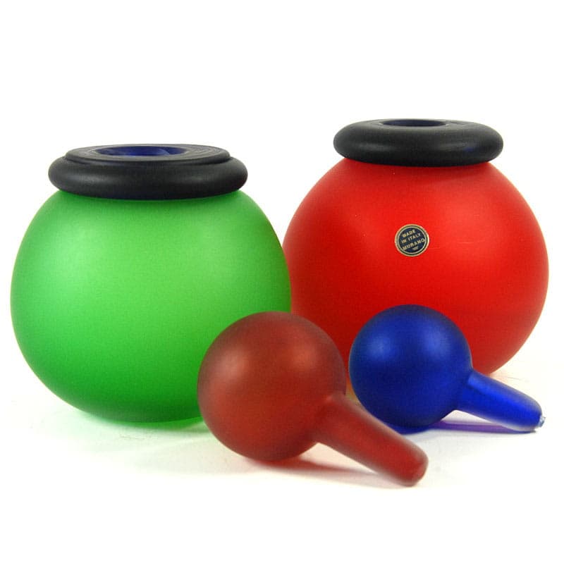 Set of postmodern containers, multicolor glass, Murano, Italy, 1980s. - 41966