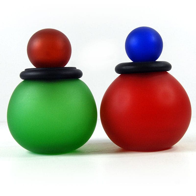 Set of postmodern containers, multicolor glass, Murano, Italy, 1980s. - 41962