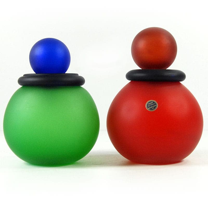 Set of postmodern containers, multicolor glass, Murano, Italy, 1980s. - 41963