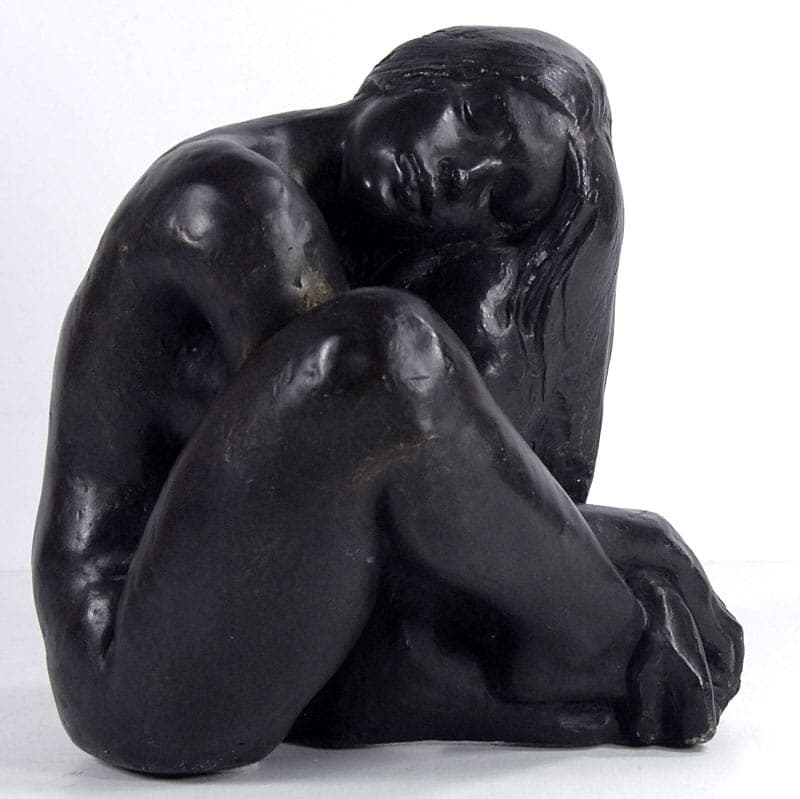 Sculpture Catherine, dark brown patinated plaster, by J. Le Nantec, France, 1980s. - 41958