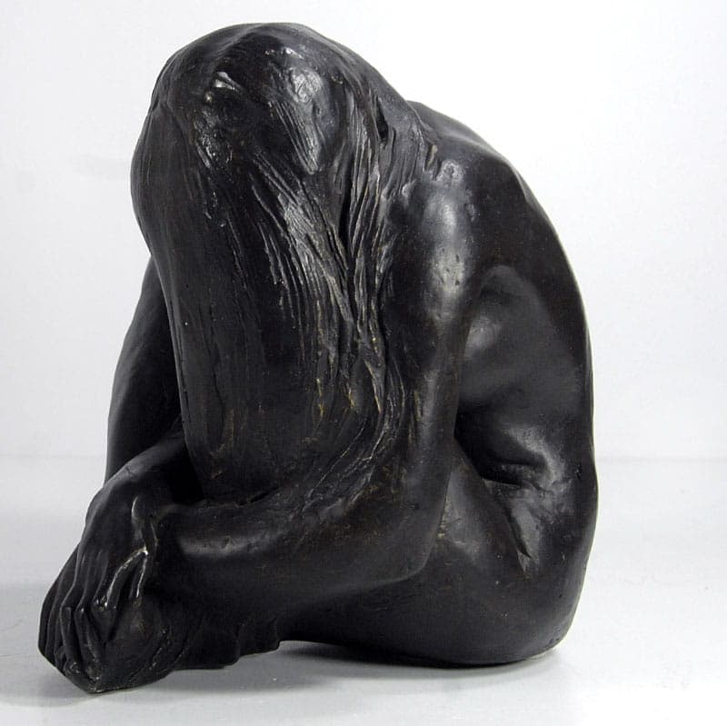 Sculpture Catherine, dark brown patinated plaster, by J. Le Nantec, France, 1980s. - 41956