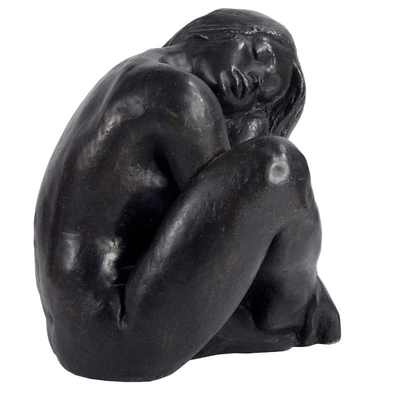 Sculpture Catherine, dark brown patinated plaster, by J. Le Nantec, France, 1980s.