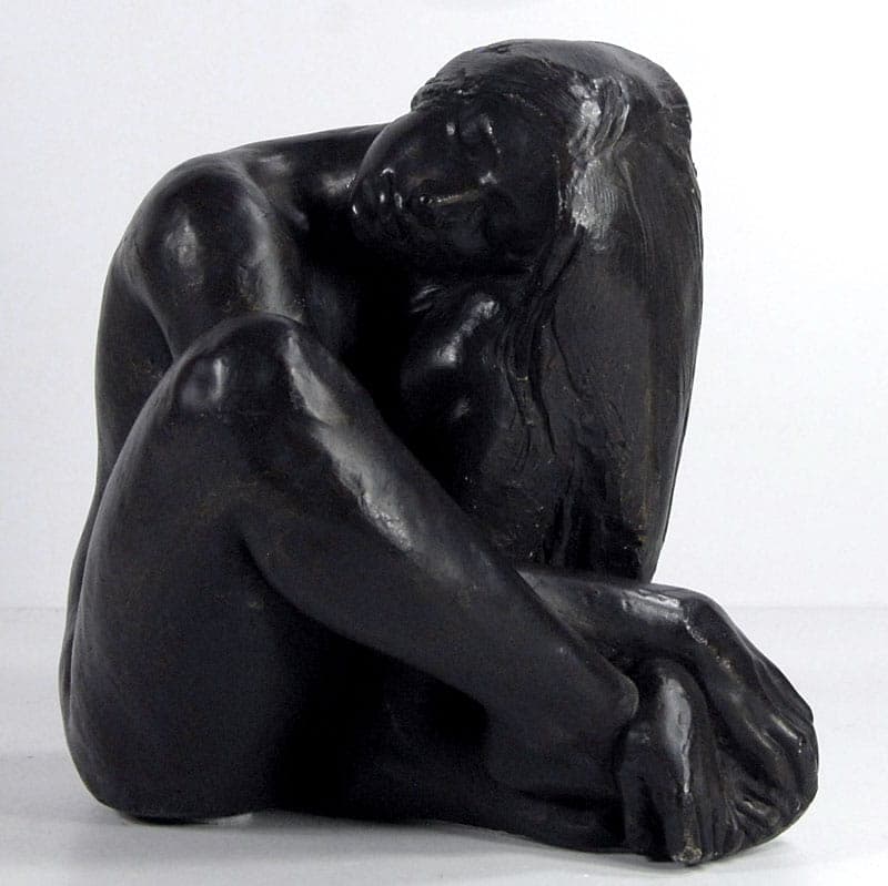 Sculpture Catherine, dark brown patinated plaster, by J. Le Nantec, France, 1980s. - 41953