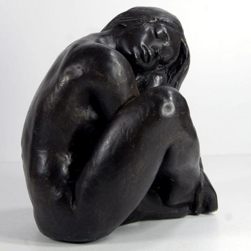 Sculpture Catherine, dark brown patinated plaster, by J. Le Nantec, France, 1980s. - 41954