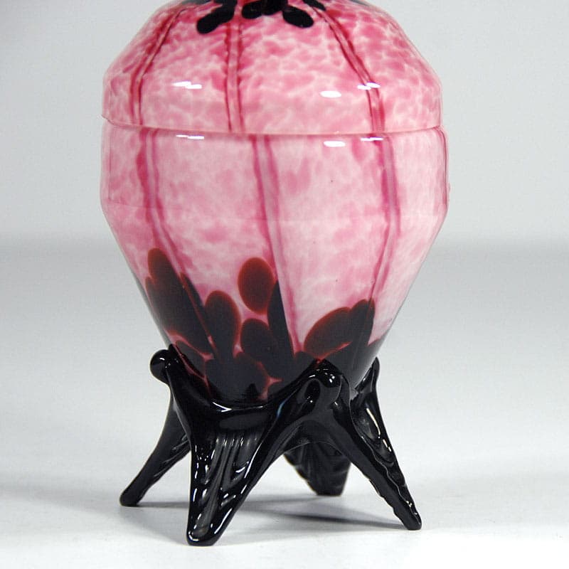 Art Deco container, pink glass, Weltz, Czech Republic, 1930s. - 41876