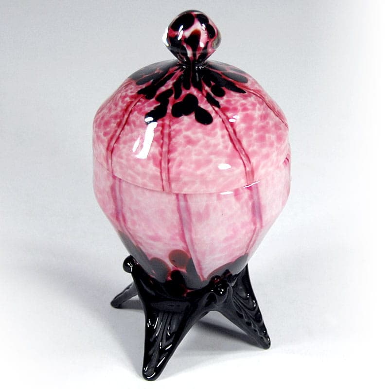 Art Deco container, pink glass, Weltz, Czech Republic, 1930s. - 41874
