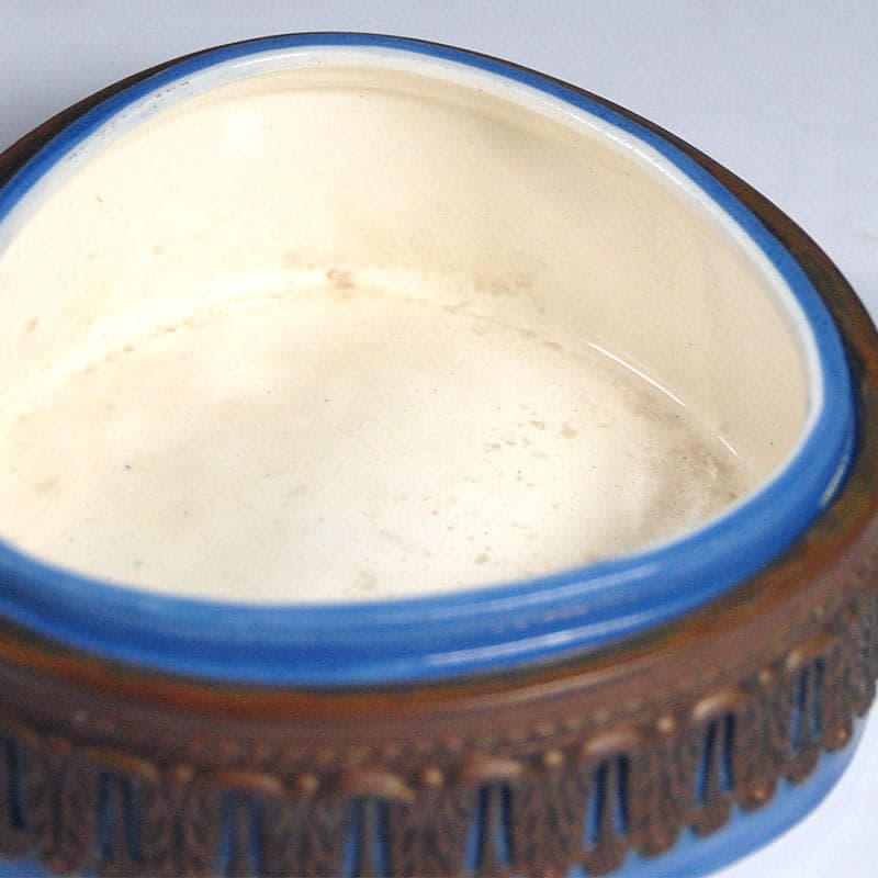 Lidded Container Art Deco, blue ceramic, Czechoslovakia, 1930s. - 41872