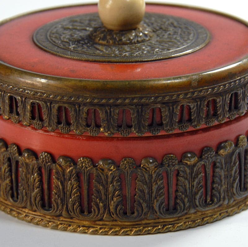 Lidded Container Art Deco, red ceramics, Czechoslovakia, 1930s. - 41860