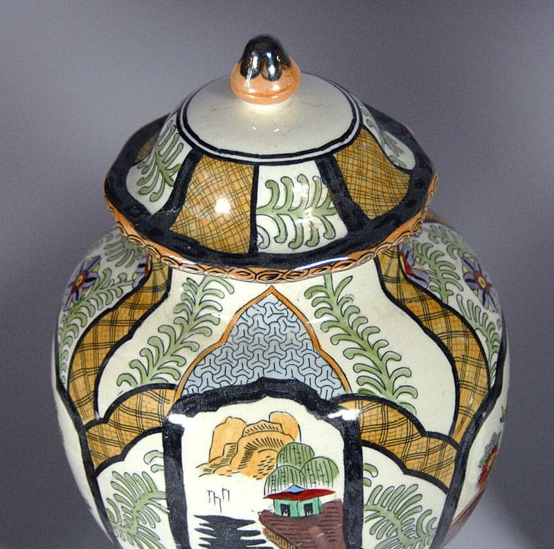 Komplet dekoracyjny, fajans kremowy, Petrus Regout, Maastricht, Holandia, początek XX w. - 41799