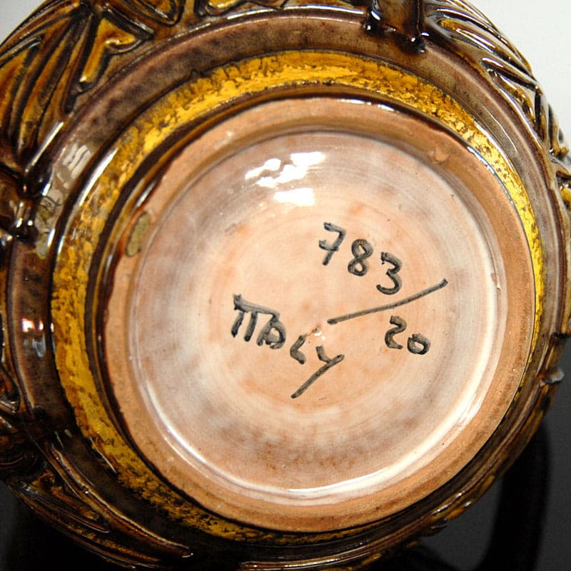 Dzban sgraffito, brąz ciemny, ceramika, Włochy, lata 60. - 41785