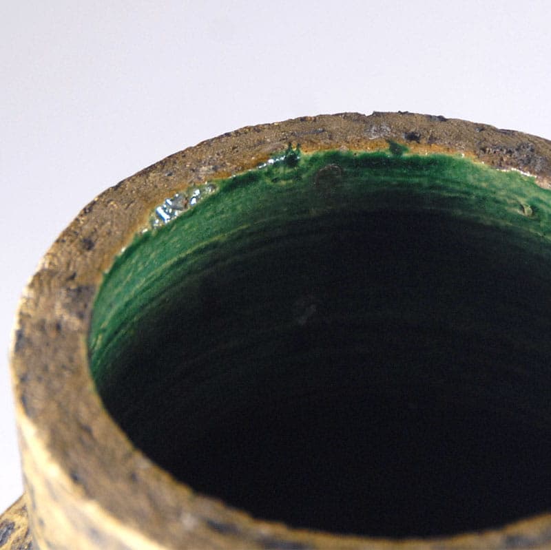 Wazon modernistyczny, ceramika beżowy, proj. P. Groeneveldt, Dania, lata 60. - 41768