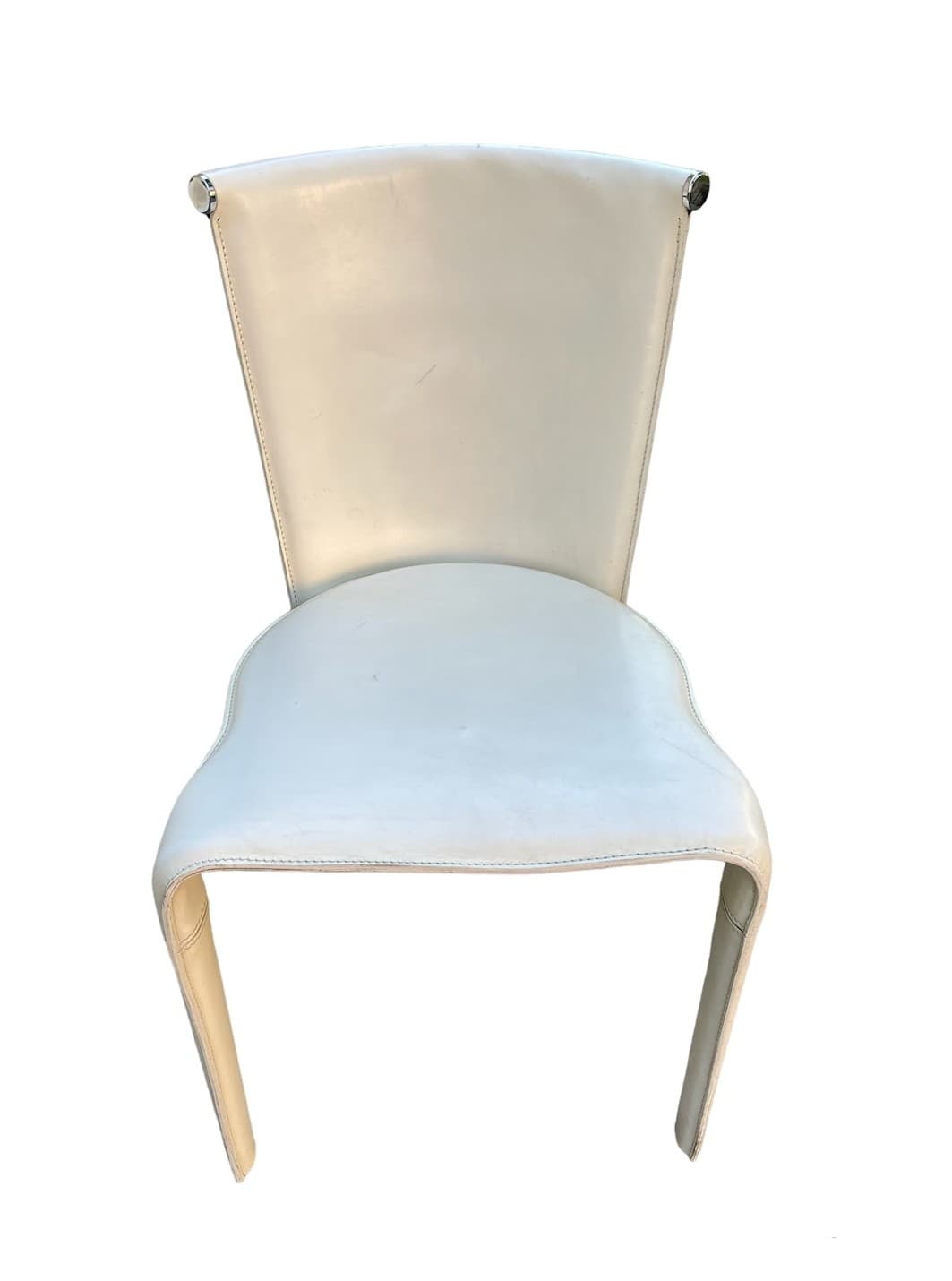 Krzesło z białej skóry, FASEM, Włochy, lata 80. - 40819