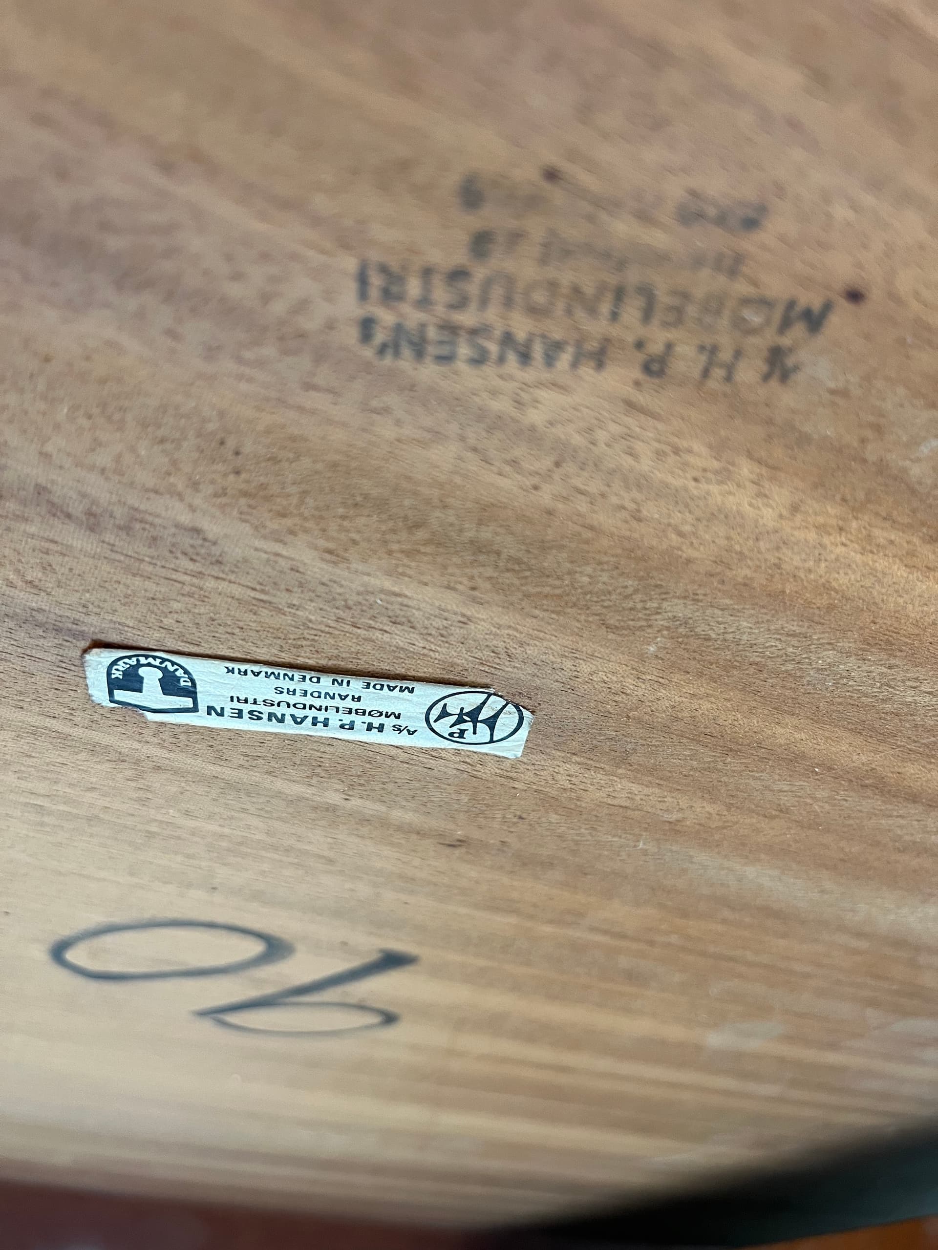 Desk, brown teak, by H.P. Hansen, Denmark, 1960s. - 40847