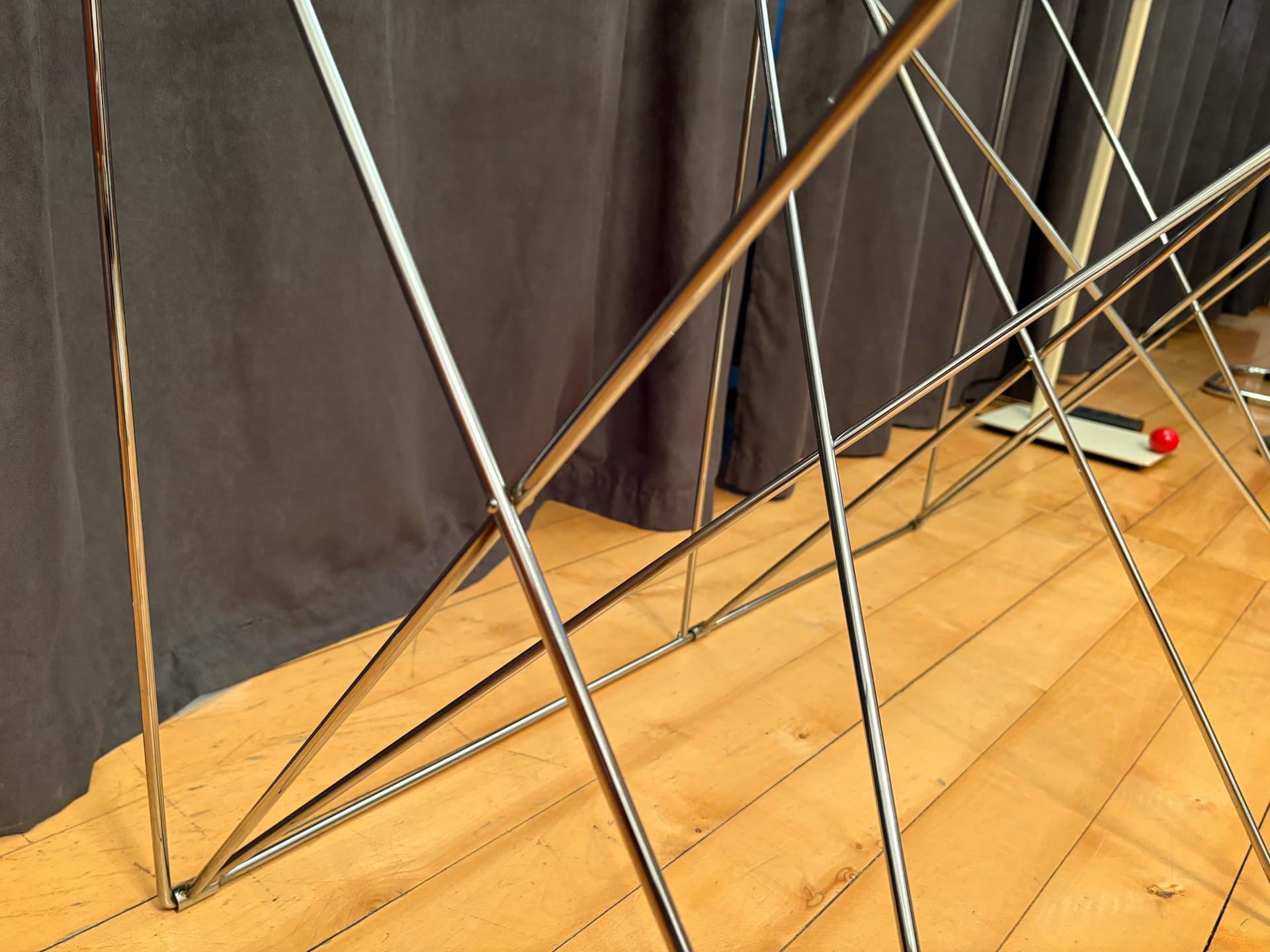 Stół, Space Age, szkło transparent, stal chromowana, proj. M. Sauze, Francja, lata 70. - 79883