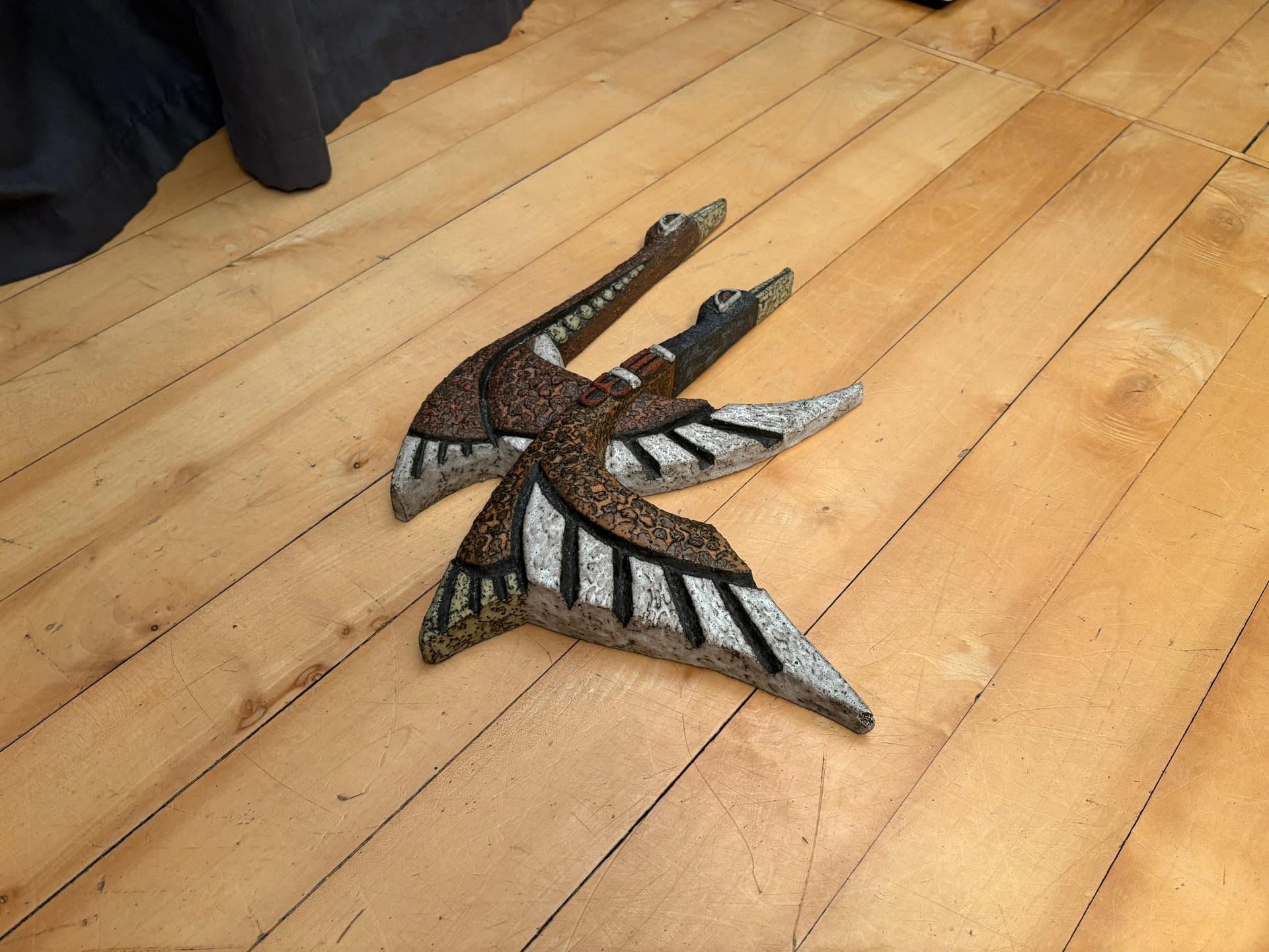 Dekoracja ścienna, ceramika brązowa, proj. J. Puntman, Holandia, lata 50. - 79875