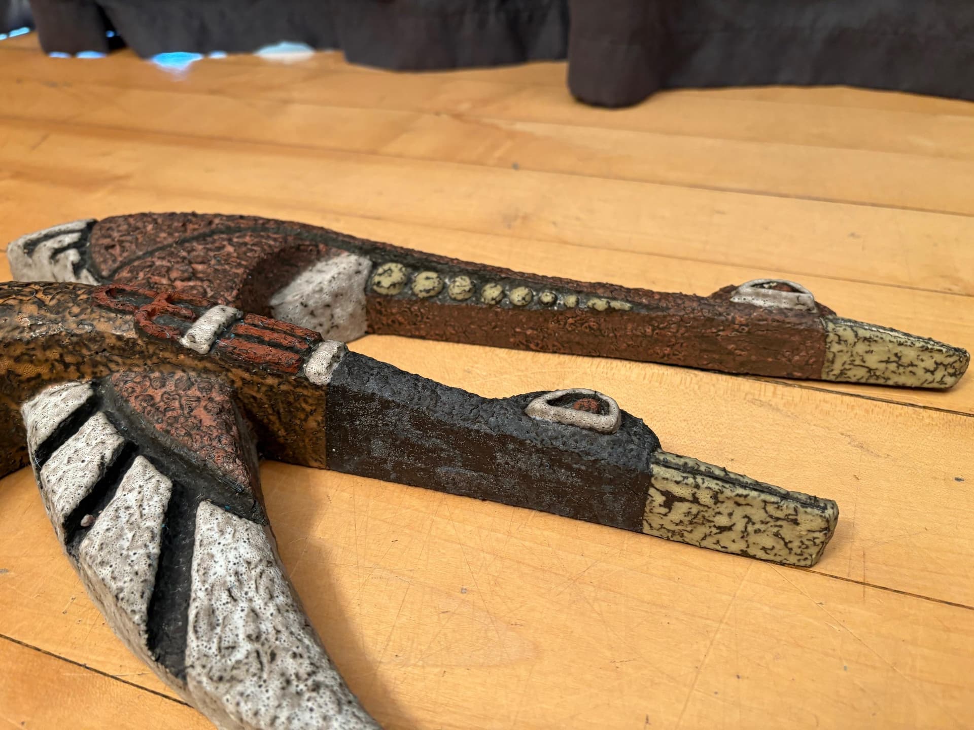 Dekoracja ścienna, ceramika brązowa, proj. J. Puntman, Holandia, lata 50. - 79871