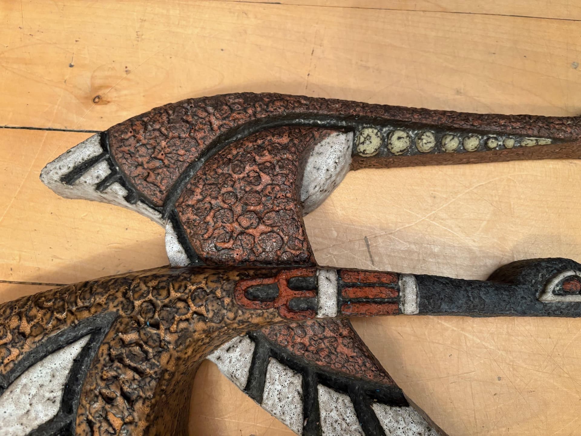 Dekoracja ścienna, ceramika brązowa, proj. J. Puntman, Holandia, lata 50. - 79873