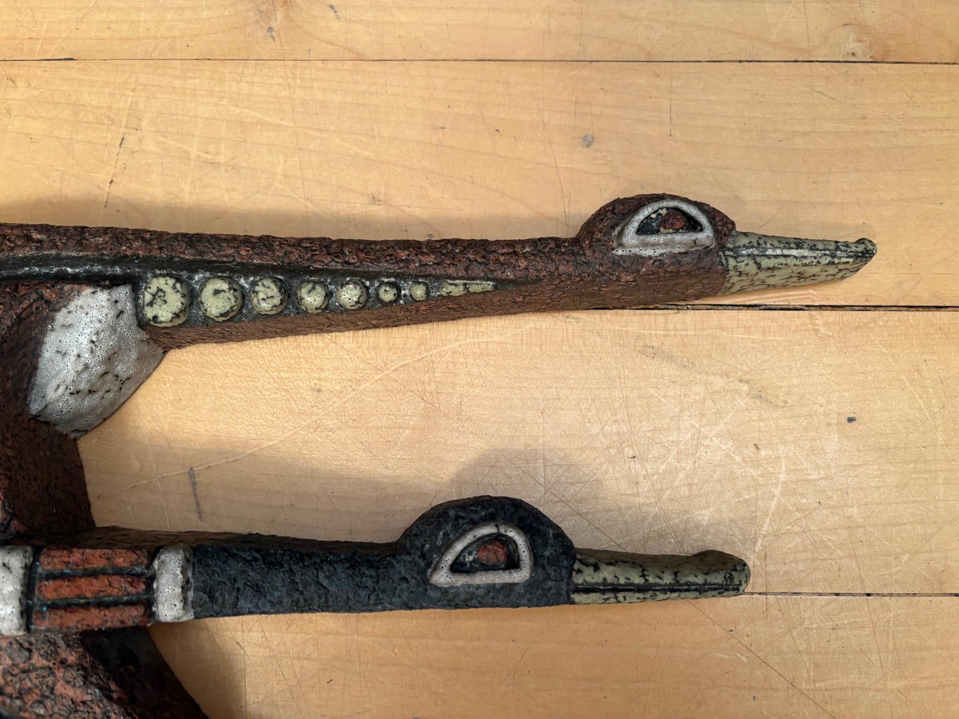 Dekoracja ścienna, ceramika brązowa, proj. J. Puntman, Holandia, lata 50. - 79869