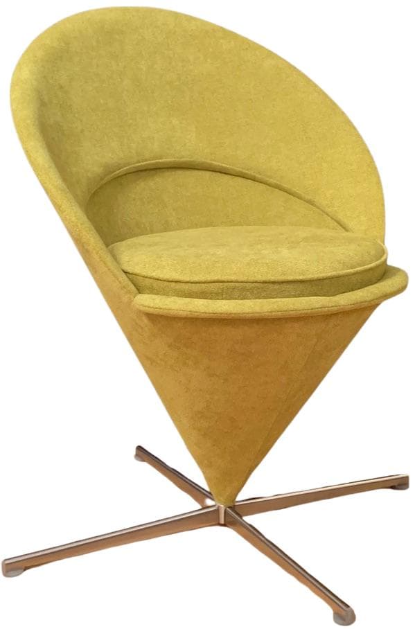 Krzesło Cone, żółty, velvet, proj. V. Panton, Dania, lata 50. - WYMIARY